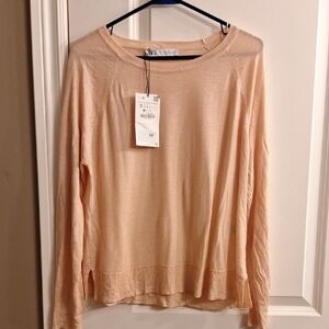 Zara Women's Peach Long Sleeve Top Loose Fit